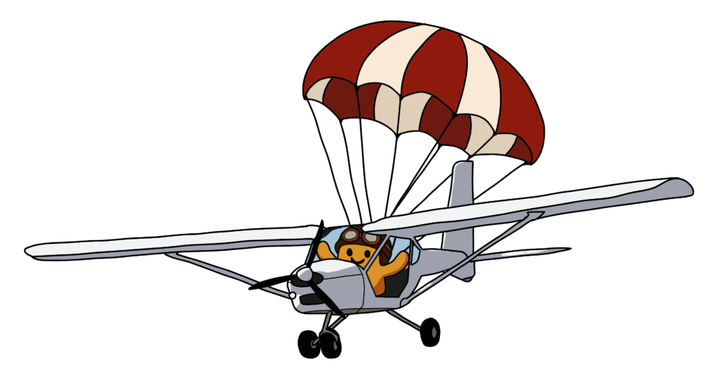 aeroprakt cayendo paracaidas